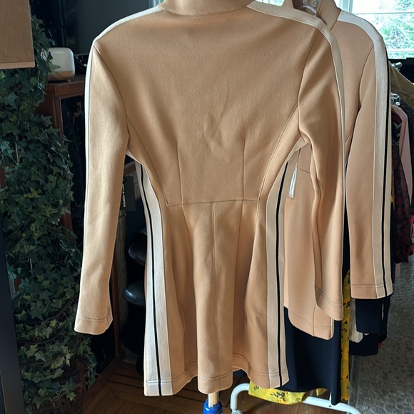 Palm Angels TRACK MINI DRESS  FITTED IN BEIGE WITH WHITE AT SLEEVES SIZE SMALL - Picture 8 of 8